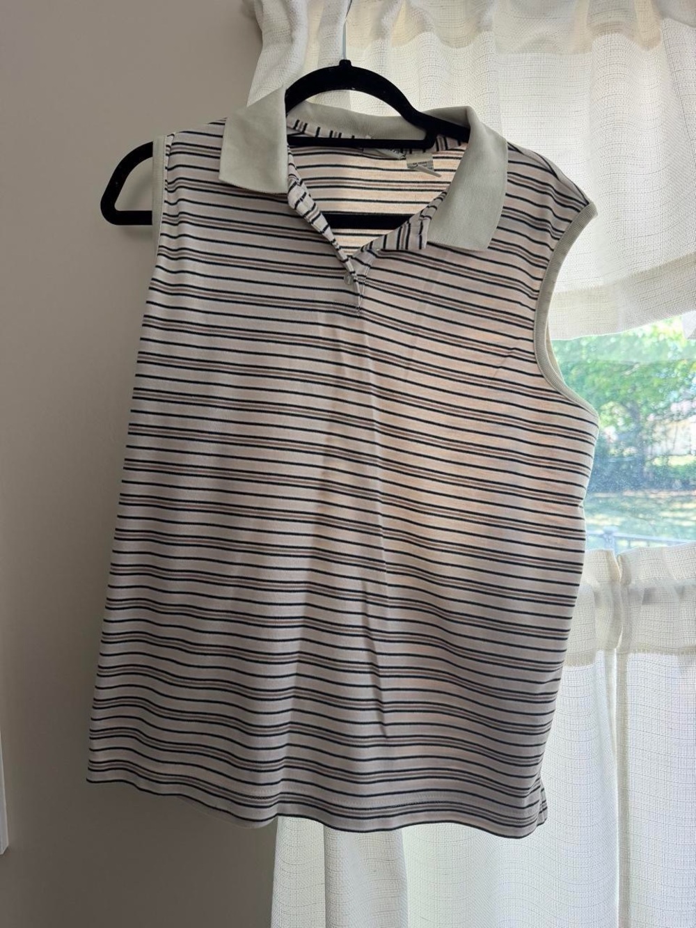 Classic Elements White Tank Top with Black Stripes